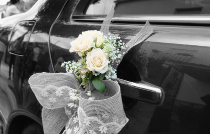 Limo with wedding decorations in Scottsdale